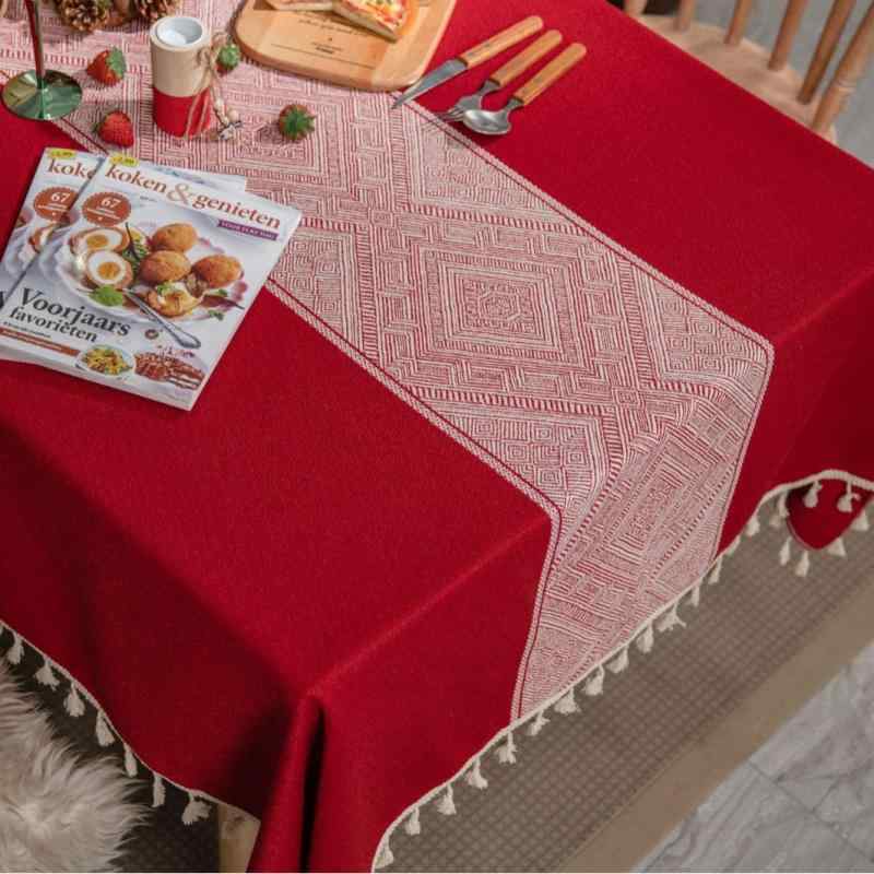 テーブルクロス 耐久性 防汚 長方形 ジルコニア柄 ジャガード織り ポリエステル製 結婚式 ダイニングテ..