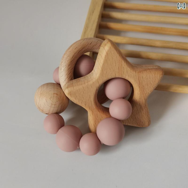 歯固め ベビー シリコン ブナの木 星型デザイン リング型 赤ちゃん 歯ぐきケア 噛...