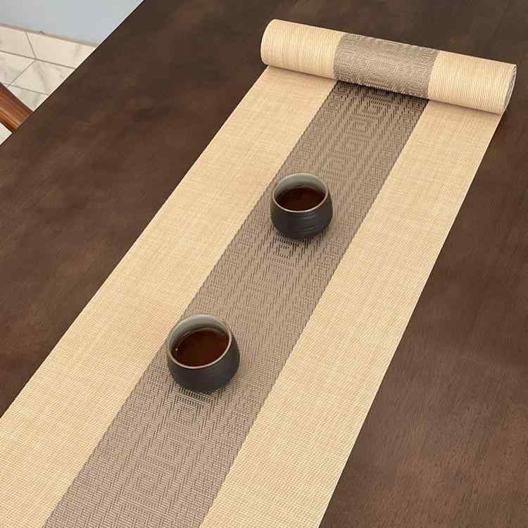 テーブルランナー 防水 モダンチャイニーズスタイル 禅風 ライトラグジュアリー 高級感 ダイニングテー..