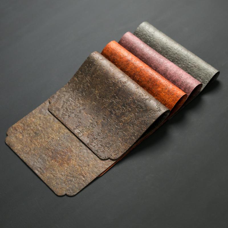 茶席 防水 速乾 超繊維 マイクロファイバー ポリウレタン 日式 和風 和モダン シンプル テーブルランナー 茶器マット コースター(x2)