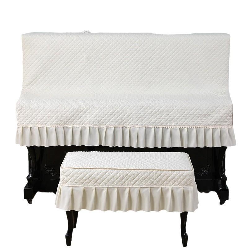 ピアノカバー 厚手 綿素材 防塵 シンプル おしゃれ 高品質 田園風 カントリー調 フルカバー ハーフカバー対応 アップライトピアノ保護カバー