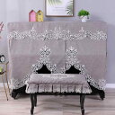 ピアノ防塵カバー 厚手 ポリエステル製 刺繍 鍵盤部開閉式 モダン シンプル アップライトピアノ対応 フル ハーフタイプ ダブルベンチ 椅子カバー付き セット ...