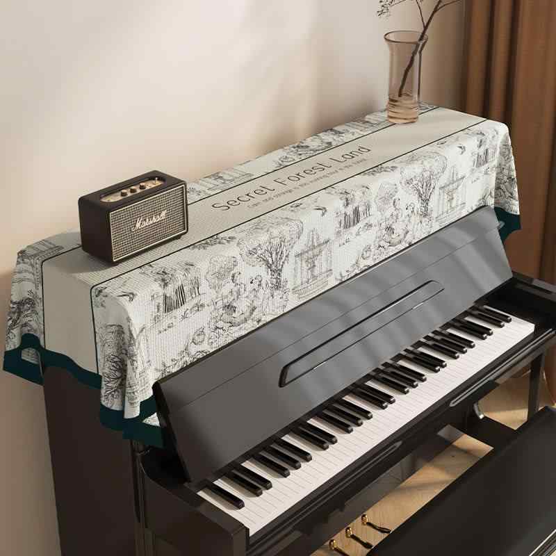 ピアノカバー 高級感 アメリカンスタイル 防塵 家庭用 ピアノ上部クロス 電子ピアノ 電子キーボード ハーフタイプ
