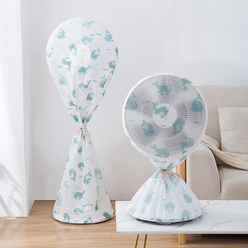 扇風機カバー 家庭用 立体型 フルカバー 防塵 卓上扇風機 フロア扇風機対応 PEVA素材 かわいい 花柄 ク..