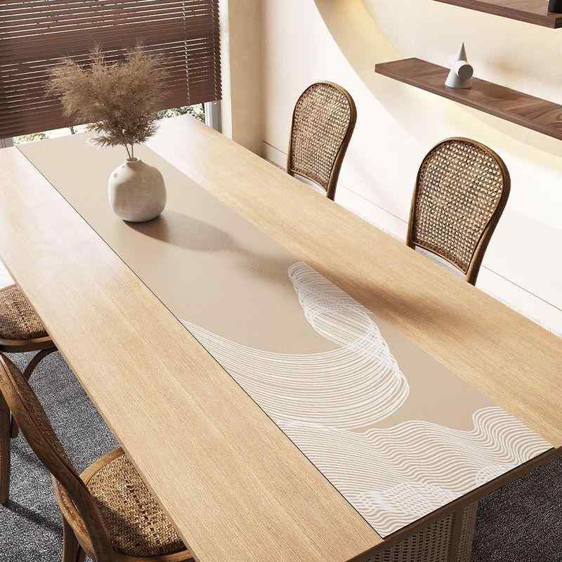 テーブルランナー 北欧 ワビサビ風 防水 防油 耐熱 防汚 汚れ防止 拭き取り簡単 滑り止め レザー調 高級感 上質 モダン ダイニング 食卓 おしゃれ