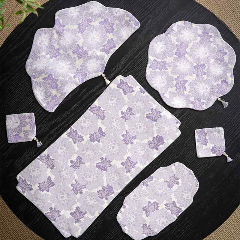 茶席 防水 手作り 両面 錦織 中国風 和モダン 軽やかな高級感 上品な一人用 乾泡式 おしゃれなテーブルマット ティーマット