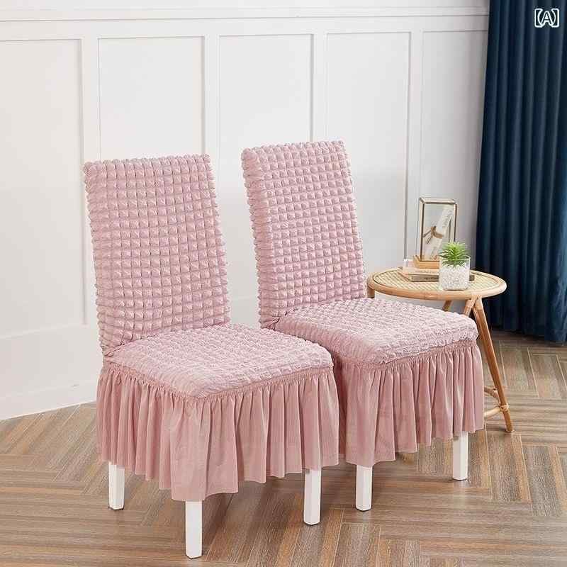 椅子カバー 厚手 一体型 伸縮性 ホテル オフィスチェア ダイニングチェア 家庭用 北欧風 無地 レース生..