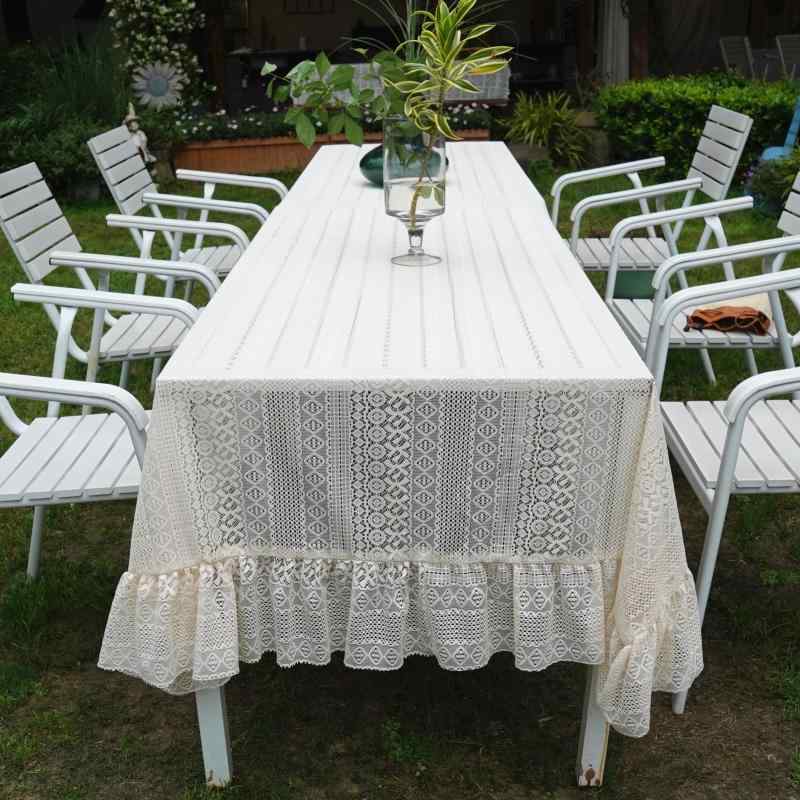 テーブルクロス 白 ファブリック製 シンプル モダン 高級感 長方形 リビング ダイニング 食卓用 コーヒ..