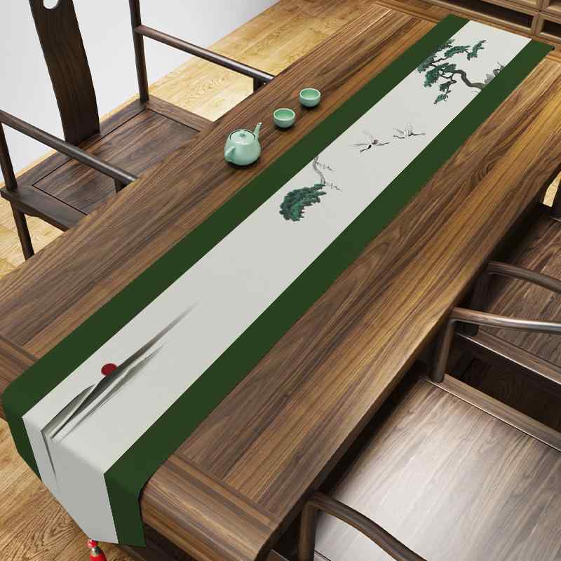 テーブルランナー モダンチャイニーズ 禅風 中国風 防水 高級感 長方形 ポリエステル製 リビング ダイニング 和室 お茶席 ティーテーブル用 テーブルクロス
