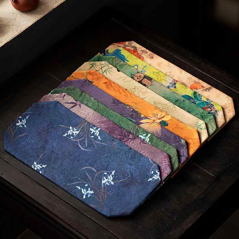 茶席 両面 厚手 防水 滑り止め モダン 中国風 禅風 高級感 布製 乾泡茶席マット テーブルランナー 吉祥..