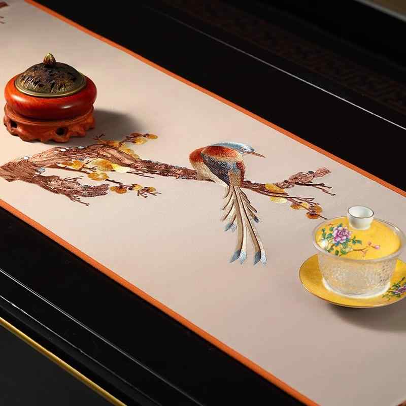 テーブルランナー テーブルセンター 新中華風 ライトラグジュアリー 高級感 上質 布製 長方形 茶席 ダイニングテーブル コーヒーテーブル ティーテーブル 装飾マット