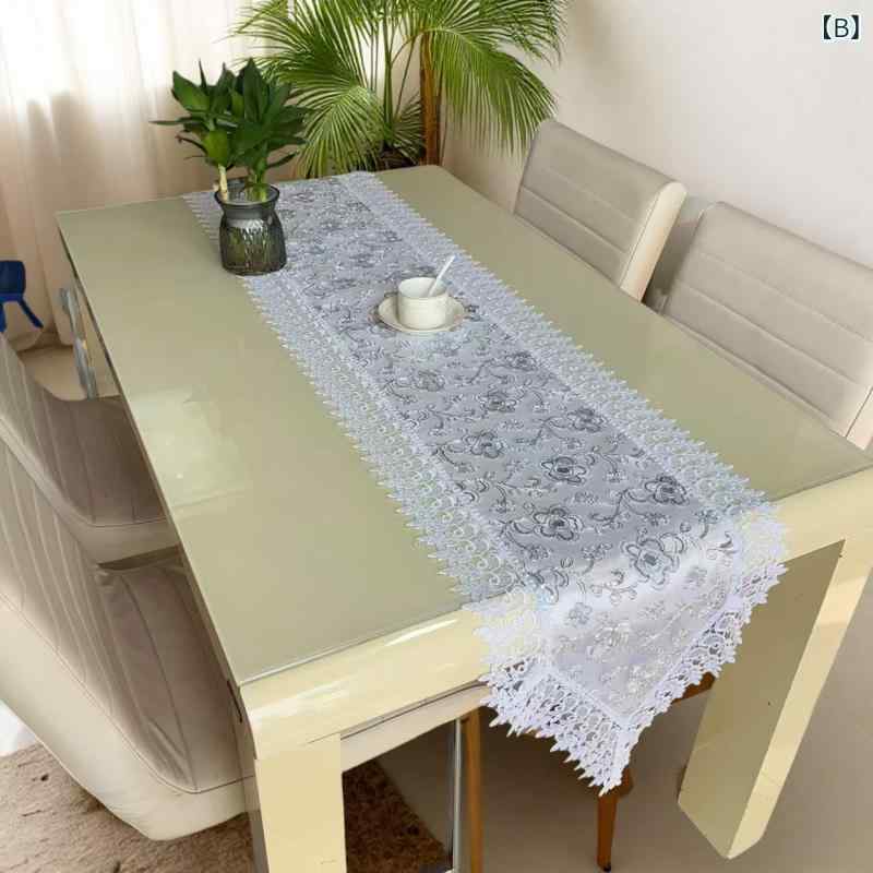 テーブルランナー レース 刺繍 アメリカンカントリー調 ポリエステル製 花柄 高級感 インテリア装飾 マルチカバー テレビ台 コーヒーテーブル サイドボード 食卓 リビング ダイニング用 おしゃれ 上品