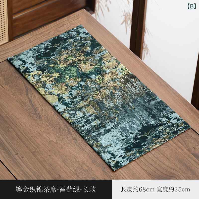 茶席 両面織錦 金彩 乾泡マット 高級感 上質 モダン エレガント 和モダン 布製 茶室 リビング ロングテーブルランナー テーブルクロス マルチカバー