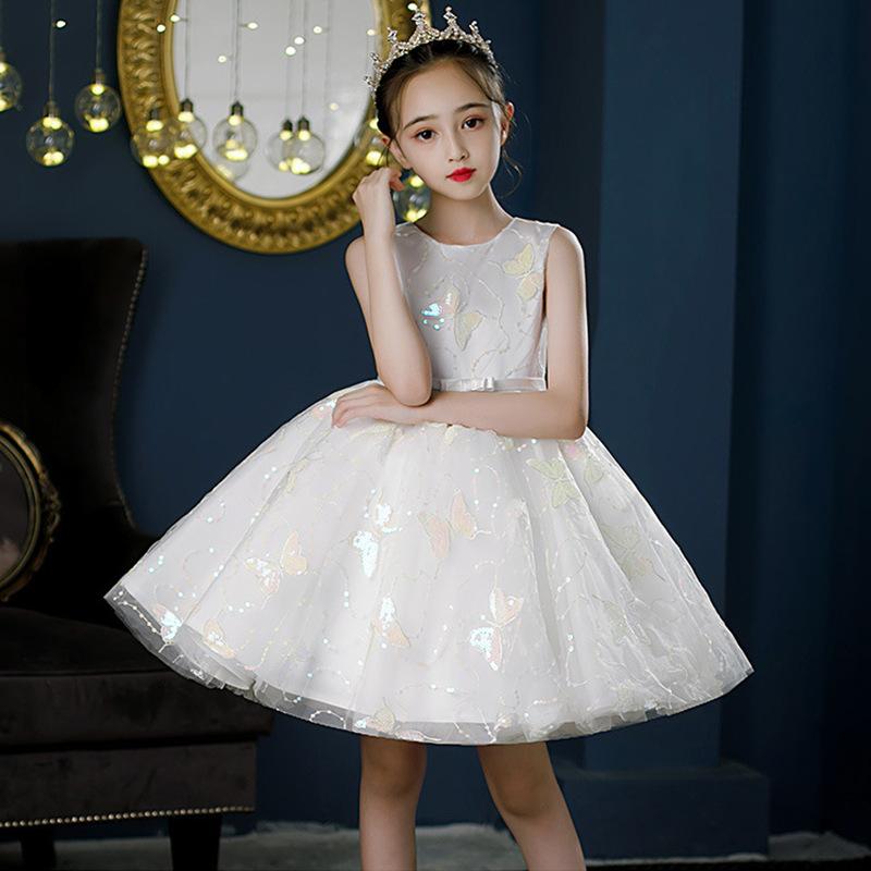 女の子 ドレス 高級感 上品 発表会 結婚式 フラワーガール 誕生日パーティー ピアノ発表会 バタフライ ..