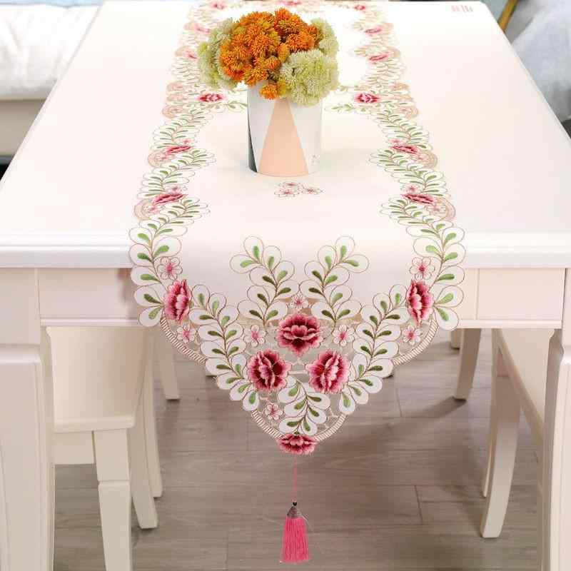 テーブルランナー 高級感 上質 長方形 ポリエステル製 田園風 雪の結晶柄 モダン シンプル 洗える おしゃれ 北欧 インテリア リビング ダイニング 食卓(x2)