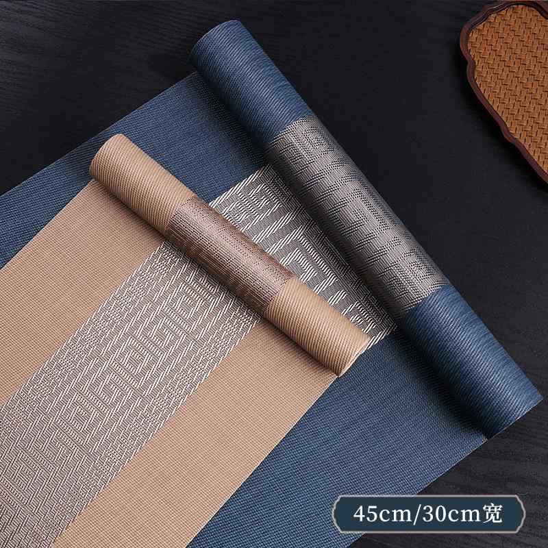 テーブルランナー 撥水加工 高級感 新中華風 禅スタイル 和モダン お茶席 茶道 ティーマット テーブルクロス コーヒーテーブル テレビ台 TVボード サイドボード PVC素材 洗練デザイン