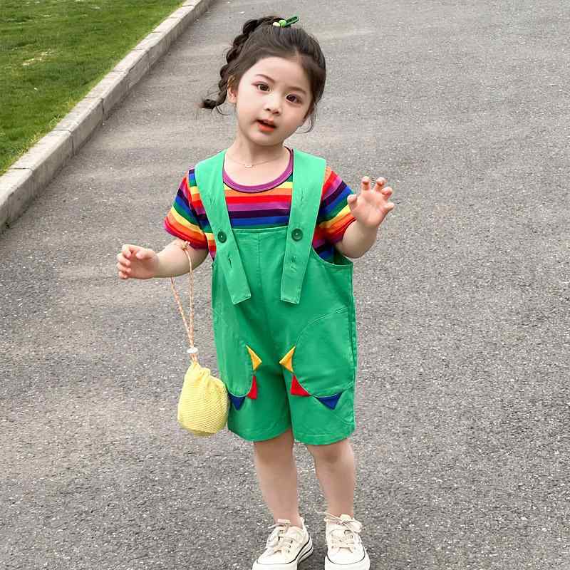 キッズ コスチューム 半袖 かわいい 恐竜 キャラクター オーバーオール サロペット セットアップ 幼稚園 発表会 ダンス衣装 なりきり 仮装 イベント 子供服