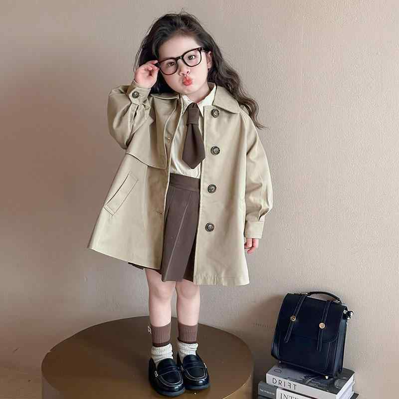 ウインドブレーカー 女の子 キッズ ミドル丈 長袖 無地 春秋 3歳から8歳向け 100cmから140cm対応 おしゃれ かわいい プリンセススタイル ポリエス...