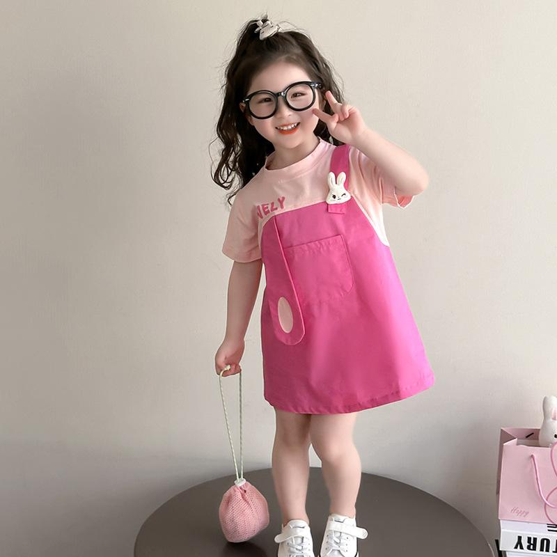 ワンピース キッズ 女の子 ジャンパースカート おしゃれ かわいい プリンセス風 韓国風 夏物 綿100% 柔..