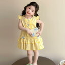 ワンピース 女の子 キッズ 夏物 おしゃれ かわいい 韓国風 インフルエンサー プリンセス ティアード ノースリーブ ポリエステル素材 ふんわり 子供服 お出かけ カジュアル
