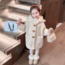 コート 女の子 キッズ ボア フェイクファー 厚手 あったか 裏ボア 秋冬 おしゃれ フード付き ロング丈 柔らかな肌触り シングルボタン スタンドカラー 韓国風 かわいい 3歳から8歳 90-140cm対応 子供用