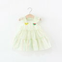 ワンピース キッズ 女の子 ベビー 夏 ノースリーブ ストライプ キャラクター フルーツ柄 綿混素材 やわらか肌触り ティアード プリンセスドレス