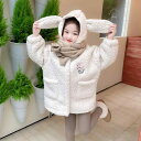 アウター 女の子 キッズ 子供用 裏起毛 厚手 あったか 防寒 フード付き ボアコート もこもこ ふわふわ ジップアップ かわいい おしゃれ 冬服 ミドル丈 ポリエステル素材