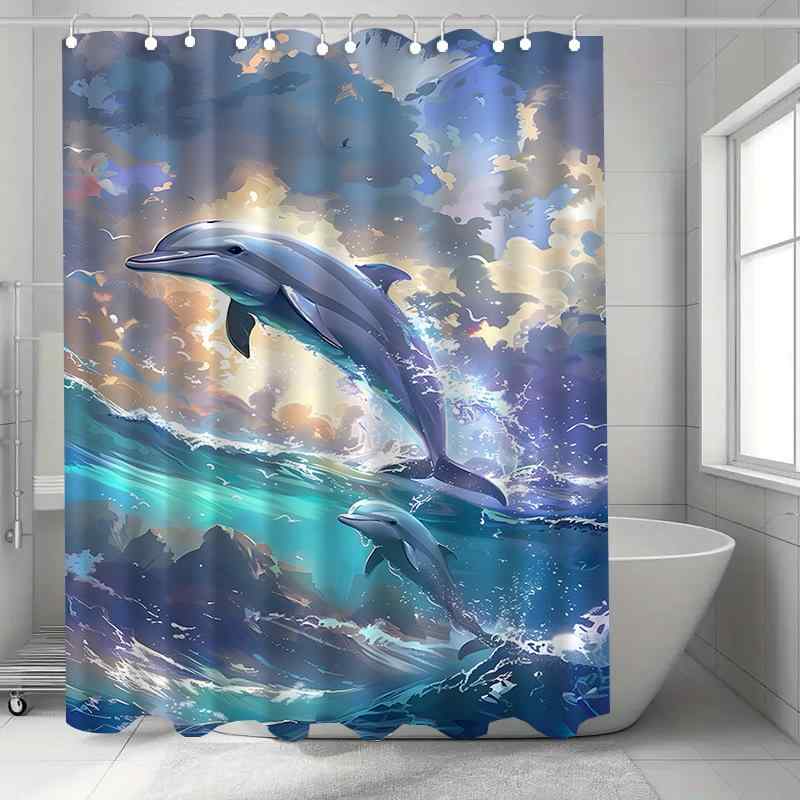 シャワーカーテン 防水 防カビ 厚手 突っ張り棒対応 間仕切りカーテン 浴室用 バスルーム ドア 窓用 ポリエステル製 シンプル