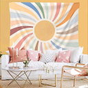 タペストリー レトロ 虹 日の出 抽象柄 個性的 壁掛け ウォールデコレーション 背景装飾 リビング 寝室 子供部屋 書斎 ダイニング インテリア 北欧風 ポリエステル モダンアート カラフル おしゃれ 模様替え