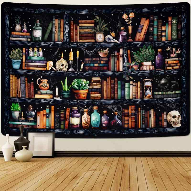 タペストリー ゴシック 魔法書棚 柄 壁掛け 背景 装飾 北欧スタイル ポリエステル素材 ウォッシャブル 寝室 リビング 書斎 子供部屋 インテリア
