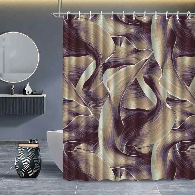 シャワーカーテン 防水 デジタルプリント ストライプ柄 ポリエステル製 浴室 バスルーム 洗面所用 おしゃれ モダン シンプルデザイン 間仕切り 目隠し