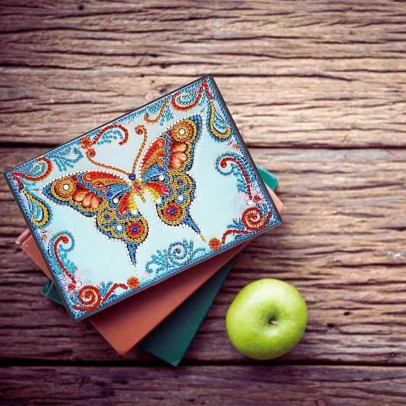 ノート DIY 手作り 5D ダイヤモンドアート ラインストーン キラキラ 輝く 特殊形状 蝶柄 デコレーショ..