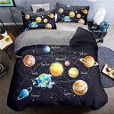 布団カバー 宇宙 スペース 惑星柄 デジタルプリント おしゃれな星空デザイン モダンシンプル ポリエステル製 ベッドルーム インテリア|詳細画像