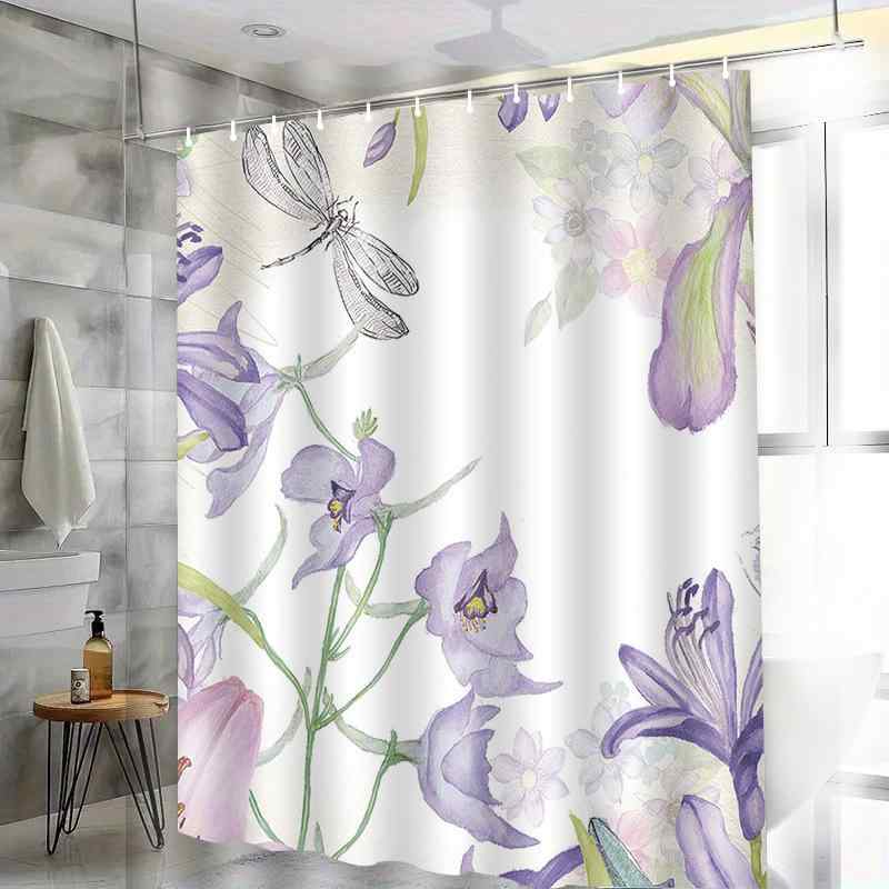 シャワーカーテン 防水 防カビ 3Dデジタルプリント ポリエステル製 バスルーム 浴室 お風呂用 間仕切り 目隠し モダン シンプル プライバシー保護