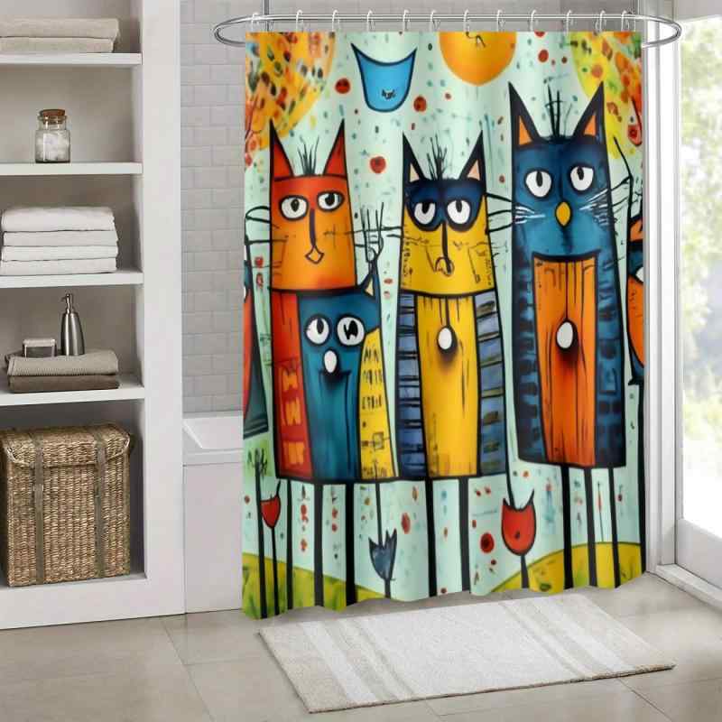 シャワーカーテン 防水 防カビ 3Dデジタルプリント ポリエステル製 浴室用 バスルーム 間仕切り 目隠し モダン おしゃれ 幅広いサイズ対応