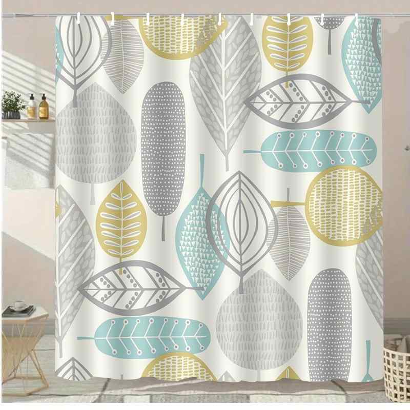 シャワーカーテン 防水 防カビ加工 3Dデジタルプリント ポリエステル製 間仕切り 穴あけ不要 おしゃれ モダン シンプル バスルーム用