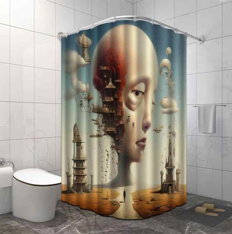 シャワーカーテン 防水 カビ防止 穴開け不要 ポリエステル モダン おしゃれ 浴室 バスルーム お風呂 ユニットバス 目隠し 脱衣所 インテリア 多サイズ対応