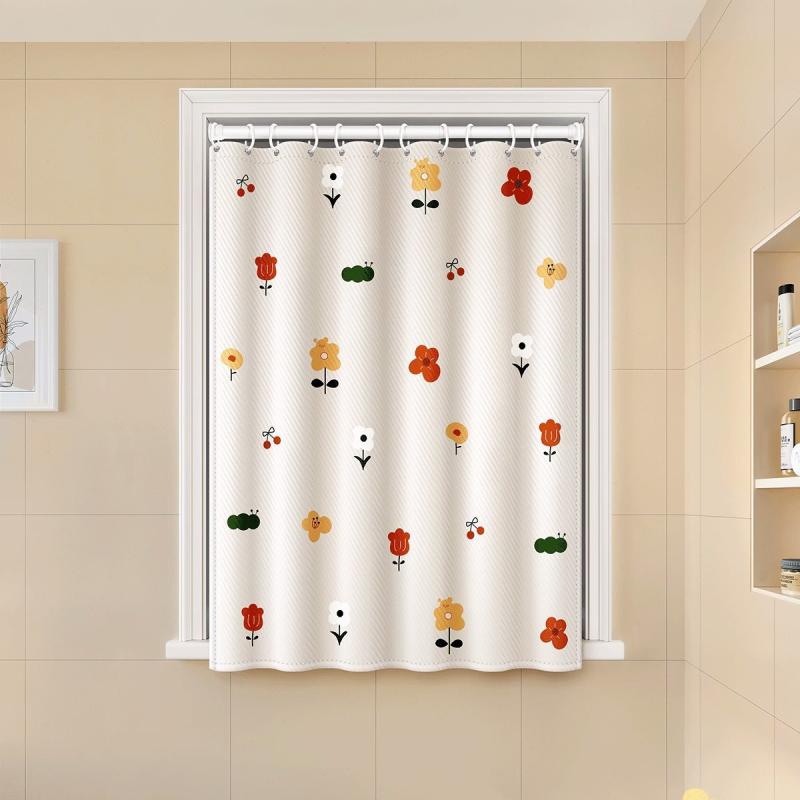 ロールスクリーン 浴室 キッチン トイレ 突っ張り式 穴あけ不要 防水 遮光 目隠し 防カビ 厚手 シンプ..