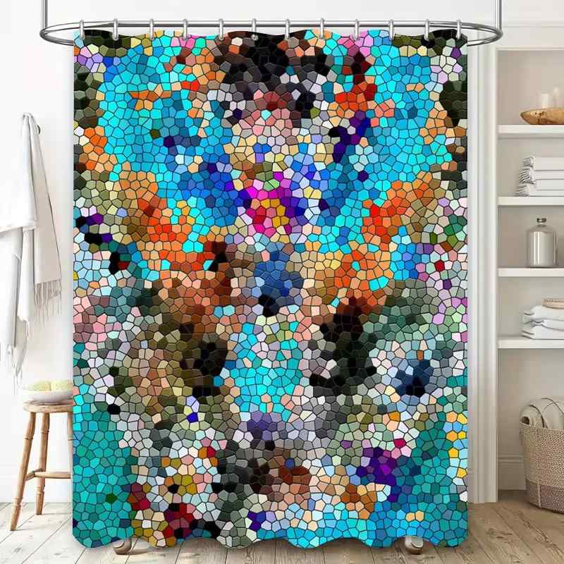 シャワーカーテン 防水 デジタルプリント モダン 花柄 おしゃれ バスルーム 間仕切り ポリエステル製 軽量 速乾 撥水加工