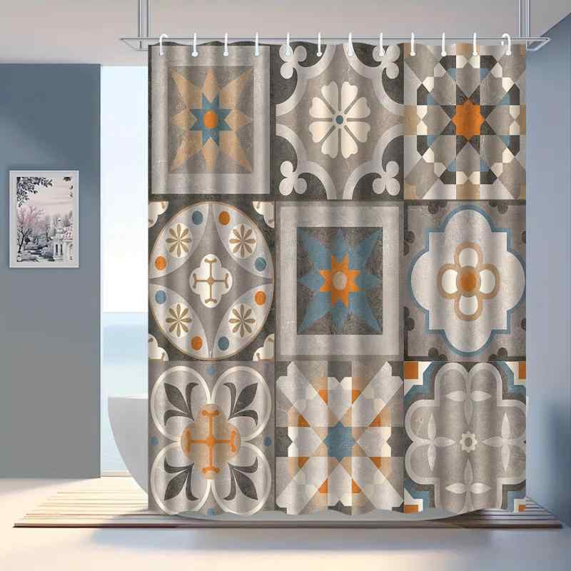 シャワーカーテン おしゃれな デジタルプリント 写真印刷対応 防水 ポリエステル製 モダン シンプル 穴あけ不要 多彩な柄 豊富なサイズ展開 浴室 バスルーム用