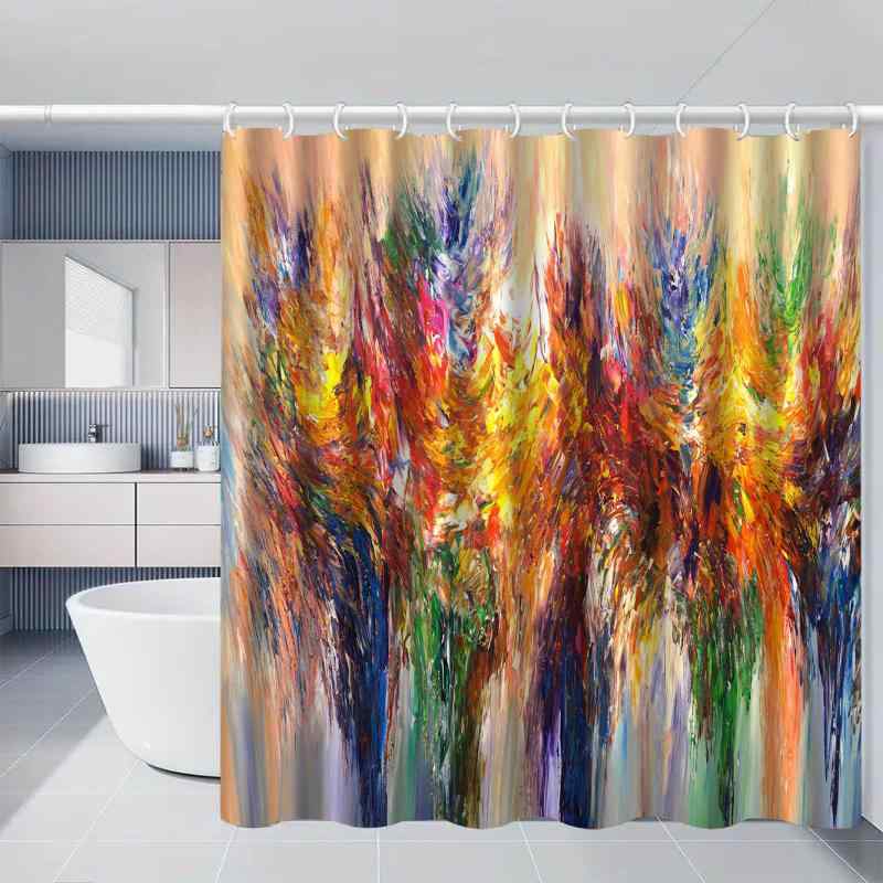 シャワーカーテン 厚手 防水 防カビ加工 シンプル おしゃれ バスルーム ホテル仕様 フック付き ポリエステル製 多サイズ対応 取付簡単