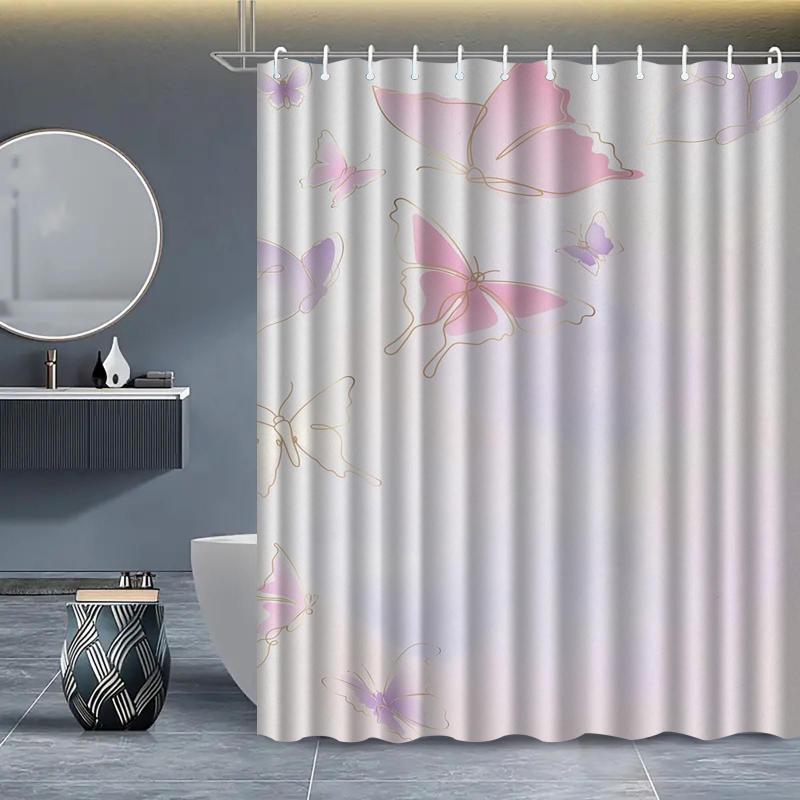 シャワーカーテン 防水 3Dデジタルプリント ポリエステル製 浴室用 間仕切り 目隠し おしゃれ 穴あけ不要 バスカーテン お風呂 洗面所 多彩なデザイン