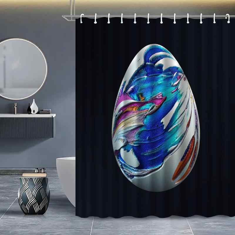 シャワーカーテン 撥水加工 3Dデジタルプリント ポリエステル製 防カビ加工 バスルーム 間仕切り 目隠し 穴開け不要 洗濯可能 おしゃれ スタイリッシュ 多サイズ