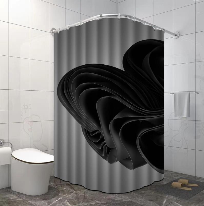 シャワーカーテン 防水 3Dデジタルプリント ポリエステル 浴室 仕切り アメリカン スタイル 複数サイズ対応 おしゃれな柄 穴あけ不要