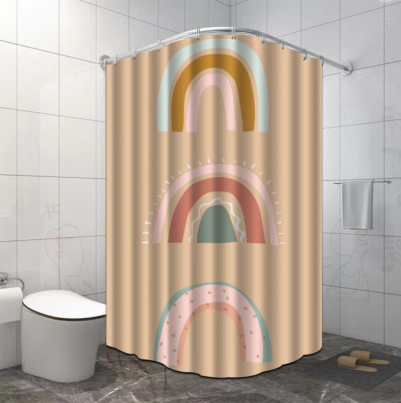 シャワーカーテン 防水 3Dデジタルプリント ポリエステル 浴室 間仕切り バスルーム おしゃれ アメリカンスタイル 穴あけ不要 つっぱり棒対応