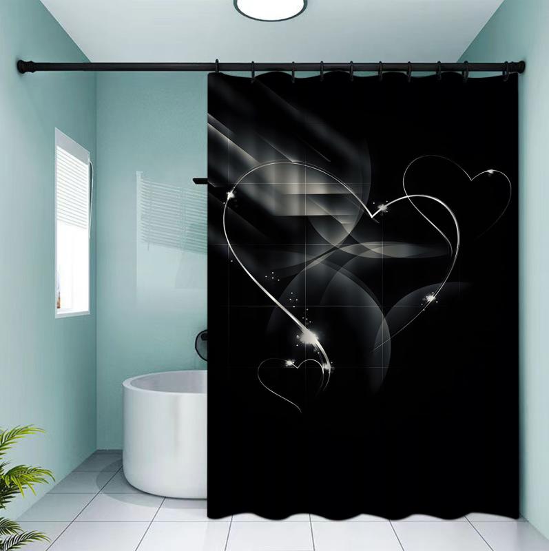 シャワーカーテン 防水 3Dデジタルプリント ポリエステル製 取り付け簡単 浴室用 バスルーム 間仕切り 目隠し スタイリッシュ 高級感