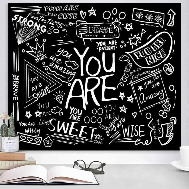 タペストリー 励まし ポジティブメッセージ 名言 おしゃれ 北欧風 壁掛け 背景 インテリア リビング 寝..