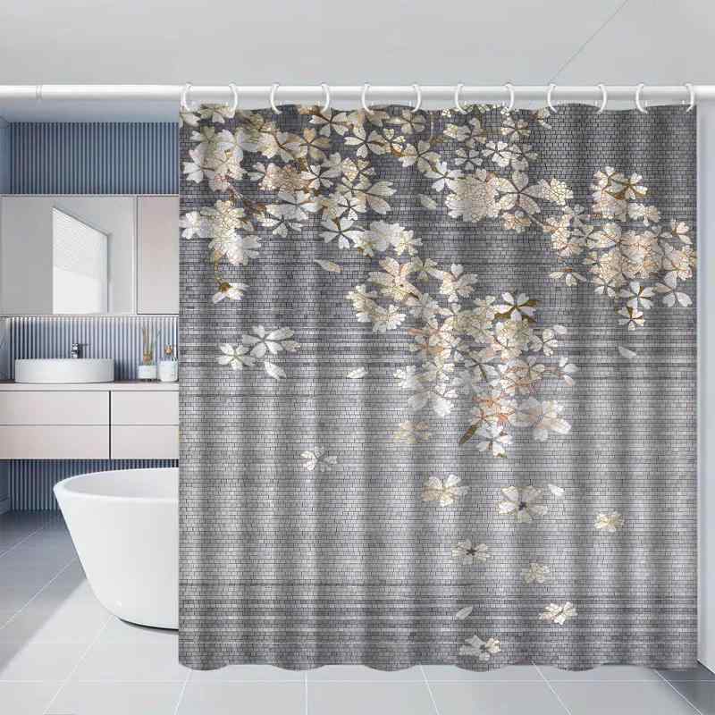 シャワーカーテン 防水 防カビ 厚手 乾湿分離 間仕切り デジタルプリント シンプルモダン ポリエステル製 多様な柄 豊富なサイズ展開 多色展開 バスルーム用