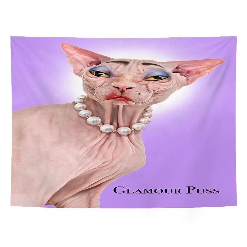 タペストリー かわいい猫 ビンゴ猫 北欧風 リビング 壁飾り インテリア 部屋飾り 寝室 子供部屋 ポリエステル製 おしゃれなウォールデコ