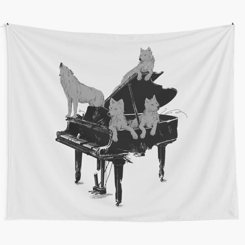 タペストリー 大型 おしゃれ 北欧風 ポリエステル素材 動物 キツネ パンダ ユニーク プリント リビング 寝室 壁掛け 子供部屋 書斎 ダイニング インテリア